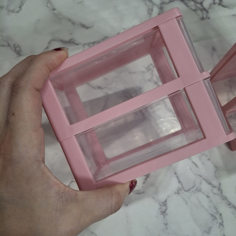 Mini Pink Stackable Storage Drawers - Picture 3 of 6